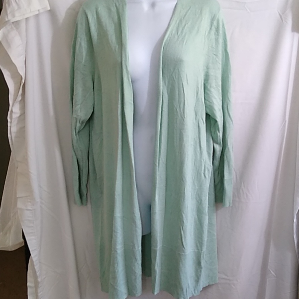 Susan Graver 1x mint green cardigan #MA120